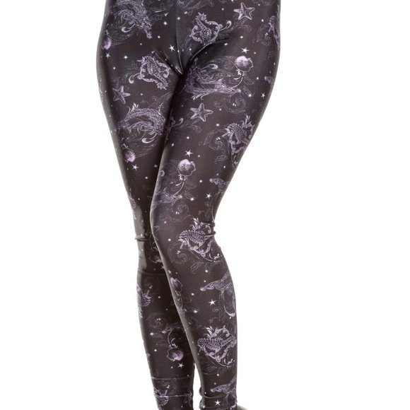 New Hell Bunny Dark Sea Goth Leggings MD/LG Hot Topic - Picture 1 of 5